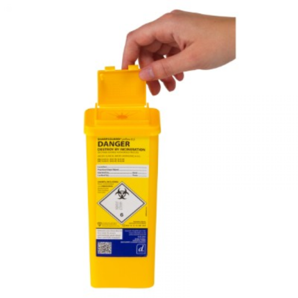 Yellow Lid Sharpsguard Sharps bin 0.5 litre