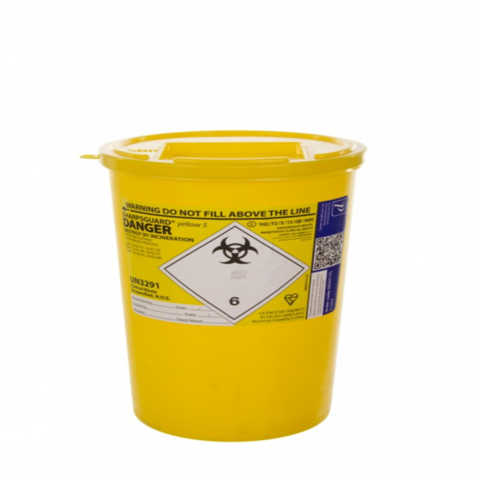 Yellow Lid Sharpsguard Sharps bin 3.75 litre